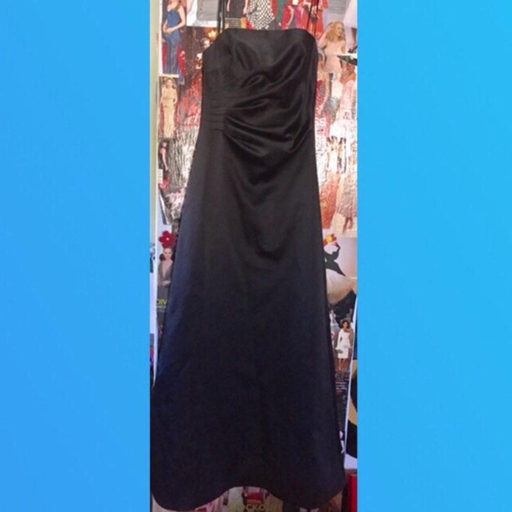 ABS Allen Schwartz Black satin prom wedding gown 2